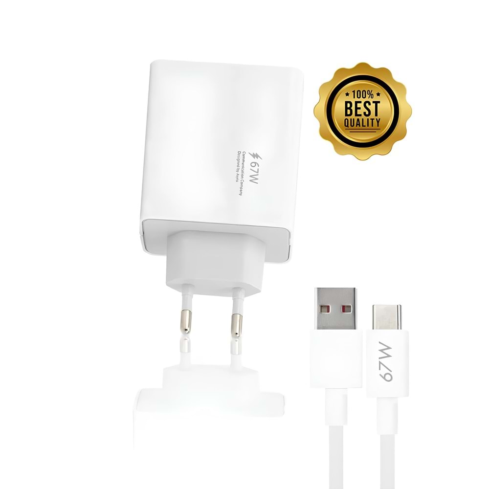 Auris 67W USB to Type-C Şarj Seti