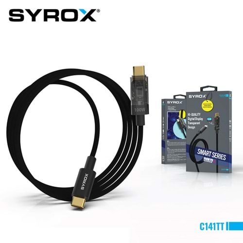 Syrox C141TT 100W Type-C to Type-C Şarj Kablosu