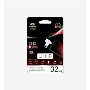 Linktech C232 Premium Dual 30mb/s 32GB Tip-C USB OTG Flash Bellek
