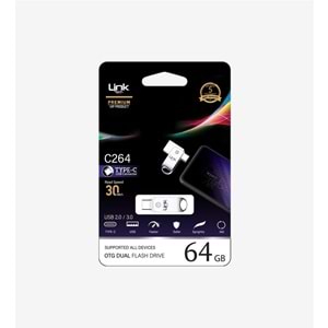 Linktech C264 Premium Dual 30mb/s 64GB Tip-C USB OTG Flash Bellek